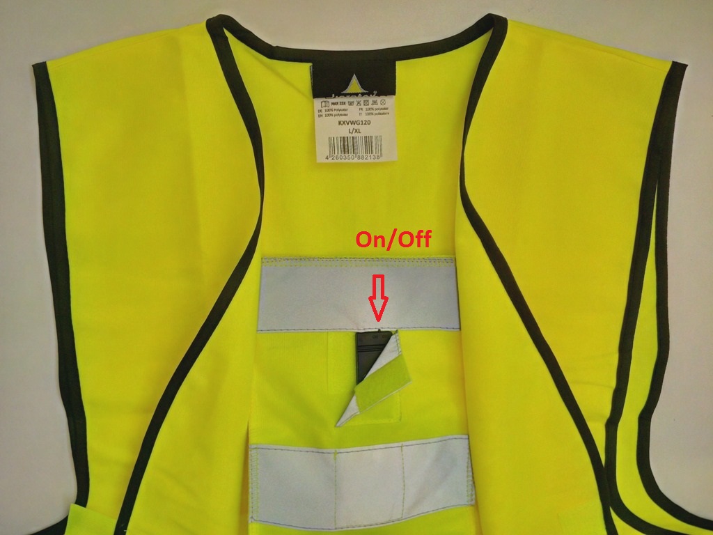 API buzzer intégrée en gilet jaune de sécurité API buzzer intégrée en gilet jaune de sécurité